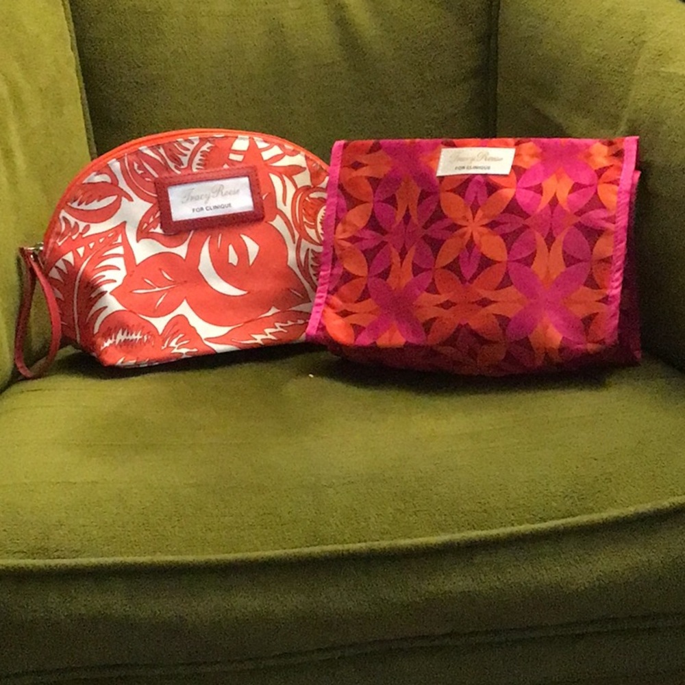 Tracy Rose for Clinique Cosmetic Bag Orange Travel Bag Never Used
